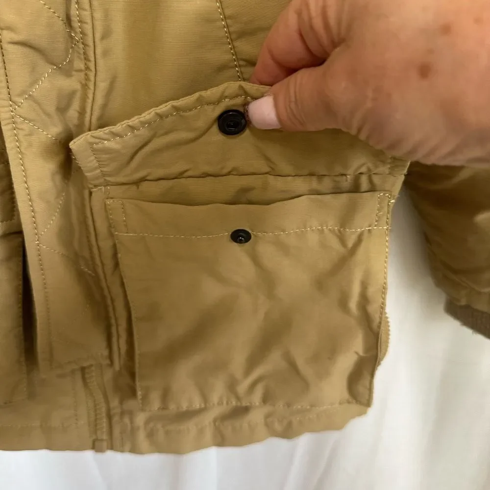 Woolrich Toddler Down Filled Full Zip Parka Jacket with Hood Tan Brown Size 2T